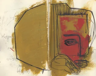 Schetsboek 38, 2025 (temperaverf, inkt, potlood op papier)