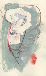 Schetsboek 6, 2024 (temperaverf, collage, krijt op papier)