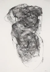 Torso 1, 2022 (houtskool op papier)