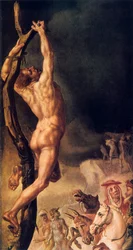Calvarie, detail van het linker zijpaneel, 1545-1550