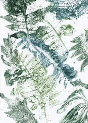 Groene varenafdrukken