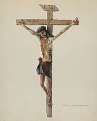 Geschilderd Houten Kruisbeeld, ca. 1939