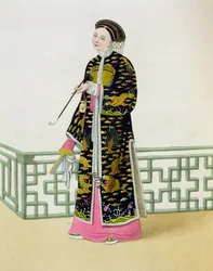 Een dame van onderscheid in haar ceremoniekleding, plaat 60 uit 