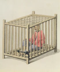 Een misdadiger in een kooi, plaat 15 uit 