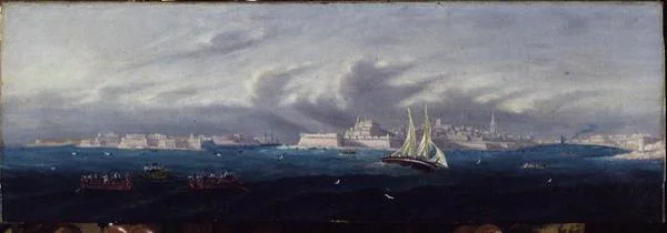 Uitzicht op de haven van Valetta, Malta