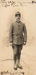 Ansichtkaart met korporaal van het 50e Regiment. Infanterie, student officier aanvulling