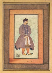 Portret van Akbar de Grote 1542-1605, Mughal keizer, tweede helft van de 16e eeuw