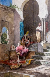 Les Belles du harem (olieverf op paneel)