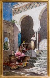 Les Belles du harem (olieverf op paneel)