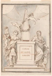 Ontwerp voor een monochroom schilderij, Kerk van Corpus Domini, Bologna, Italië