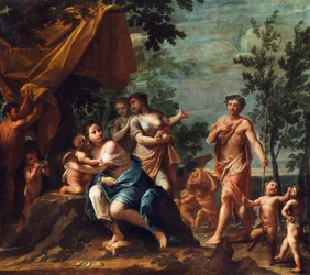 Apollo met drie Gratiën, Venus, Cupido en Pan