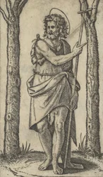 Johannes de Doper met een staf, uit de serie 