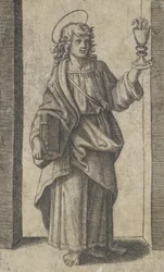 Sint Jan, boek in rechterhand kelk in linkerhand, uit de serie 