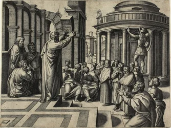 Sint Paulus predikend in Athene