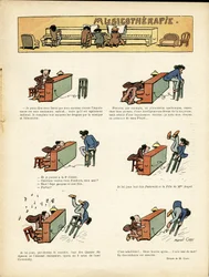 Illustratie door Marcel Capy (1865-1941) in Le Rire, 30/03/12 - Muziektherapie - Muziek, Piano