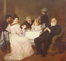 Familiehereniging bij het huis van Madame Adolphe Brisson, 1893