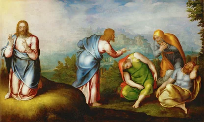 Christus op de Olijfberg, ca. 1560-70 (schilderij op populierenhout)