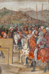 Detail van het Bezoek van Christiaan I van Denemarken aan Bartolomeo Colleoni, Erezaal