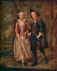 Geliefden in een Park, 1745