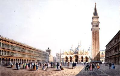 Piazza S. Marco, gegraveerd door Brizeghel