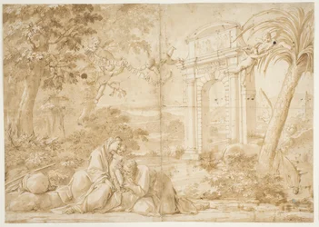 Scène uit de vlucht naar Egypte