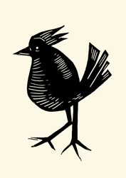 Fancy Bird, 2023 (linoleum op papier)