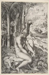 Venus die een Doorn uit haar Linkervoet Verwijdert terwijl ze op een Doek naast Bomen Zit, ca. 1515-27