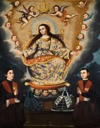 Zittende Madonna met afstuderen van de gebroeders García