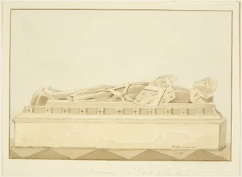 Beeld van Maurice, 7e graaf van Berkeley in de kathedraal van Bristol