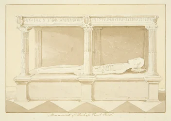 Graf van bisschop Paul Bush in de kathedraal van Bristol