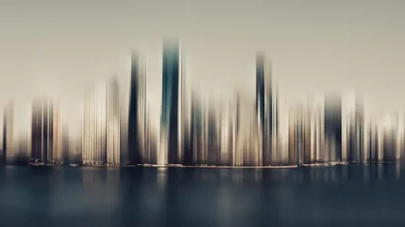 Abstracte weerspiegeling van een stadsgezicht