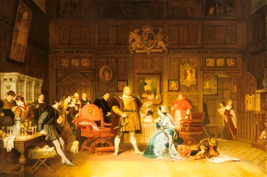 Hendrik VIII en Anna Boleyn gadegeslagen door koningin Catharina, 1870