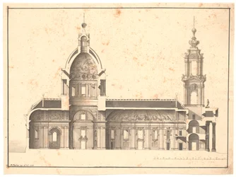 Lengtedoorsnede door dezelfde kerk