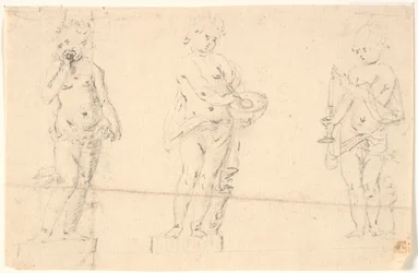 Studieblad met Drie Putti