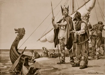 Rurik vertrekt naar het land van de Slaven, 862 (litho)