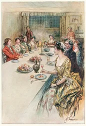 De dominee van Wakefield door Oliver Goldsmith (kleurenlitho)