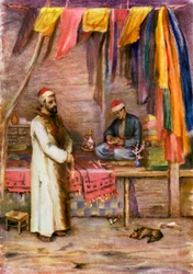 Een Koopman, Grote Bazaar, Damascus
