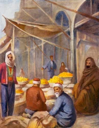 In de Fruitbazaar, Damascus