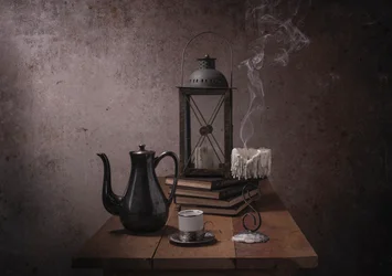 Koffie en kaarslicht