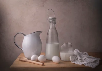 Melk en eieren van de boerderij