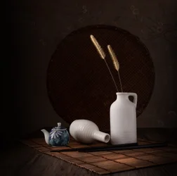 Stilleven met Japanse thee