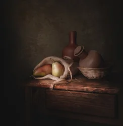 Rustiek stilleven met peren
