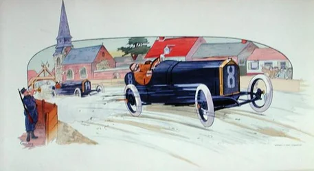 Een Peugeot Raceauto in de Grand Prix de France van 1911