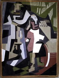 Compositie met een personage