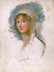 Portret van Giulia Beccaria Manzoni (1762 - 1841), moeder van Alessandro Manzoni. Schilderij door Maria Cosway (1760 - 1838). Bibl. di Brera, Milaan