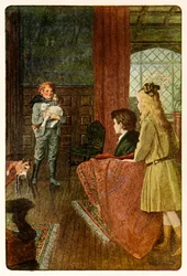 "Dickon kwam binnen met zijn mooiste brede glimlach" uit De Geheime Tuin door Frances Hodgson Burnett