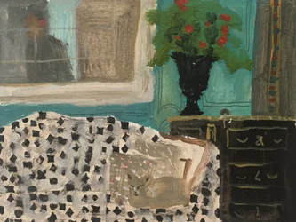 Interieur met Сat, 2019 (olieverf op papier)