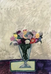 Stilleven met gedroogde bloemen, 2020 (olieverf op papier)