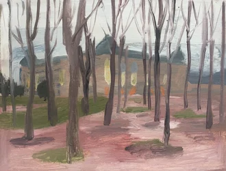 Het Petit Palais in de winter II, 2019 (olieverf op papier)