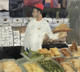 Turkse snoepverkoper, 2019 (olieverf op papier)